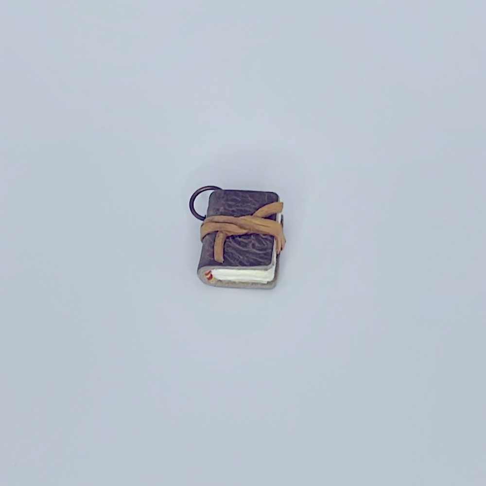 Small Leather & Parchment Book Charm
